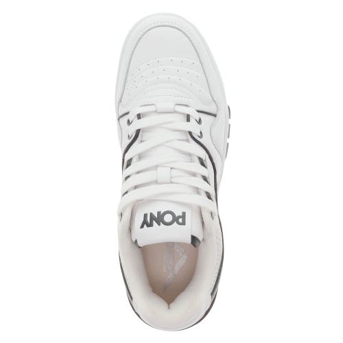 Pony Mens M100 Low Genuine Leather Premium Lace Up Athletic Sneaker Shoe In White/dark Green