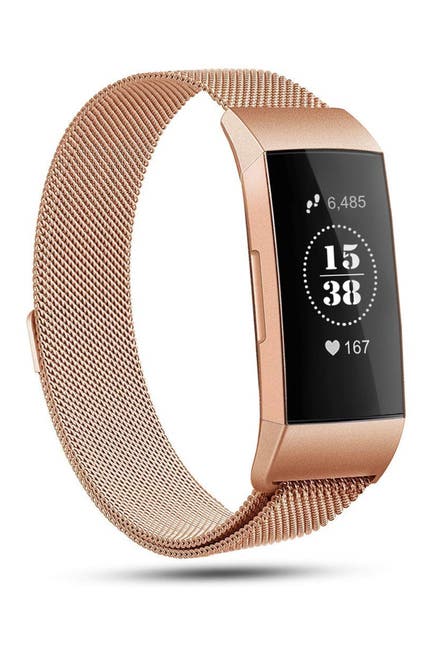 Posh Tech Small Stainless Steel Band For Fitbit Charge 3 Rose Gold Nordstrom Rack