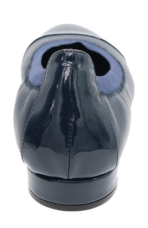 Shop David Tate Nicole Cap Toe Flat In Navy/patent