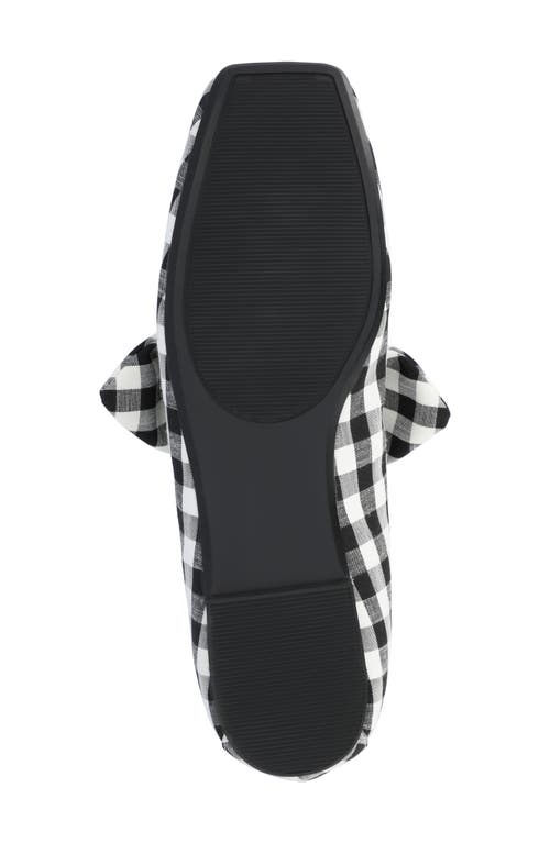 Journee Collection Women's Seralinn Bow Square Toe Flats In Plaid/black
