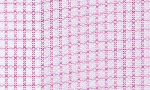Shop Lorenzo Uomo Trim Fit Textured Windowpane Dress Shirt In Pink/white