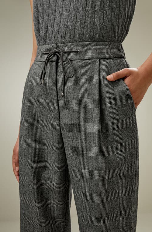 Lilysilk Glen Flex Worsted Trousers In Mixed Gray