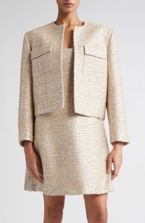 Emilia Wickstead Pheblia Metallic Tweed Jacket Beige And Silver at Nordstrom, Us