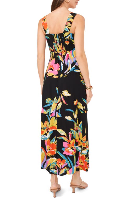 Shop Vince Camuto Floral Maxi Sundress In Rich Black