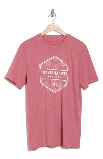 Shop Travismathew Better Than Here Graphic T-shirt In Heather Earth Red