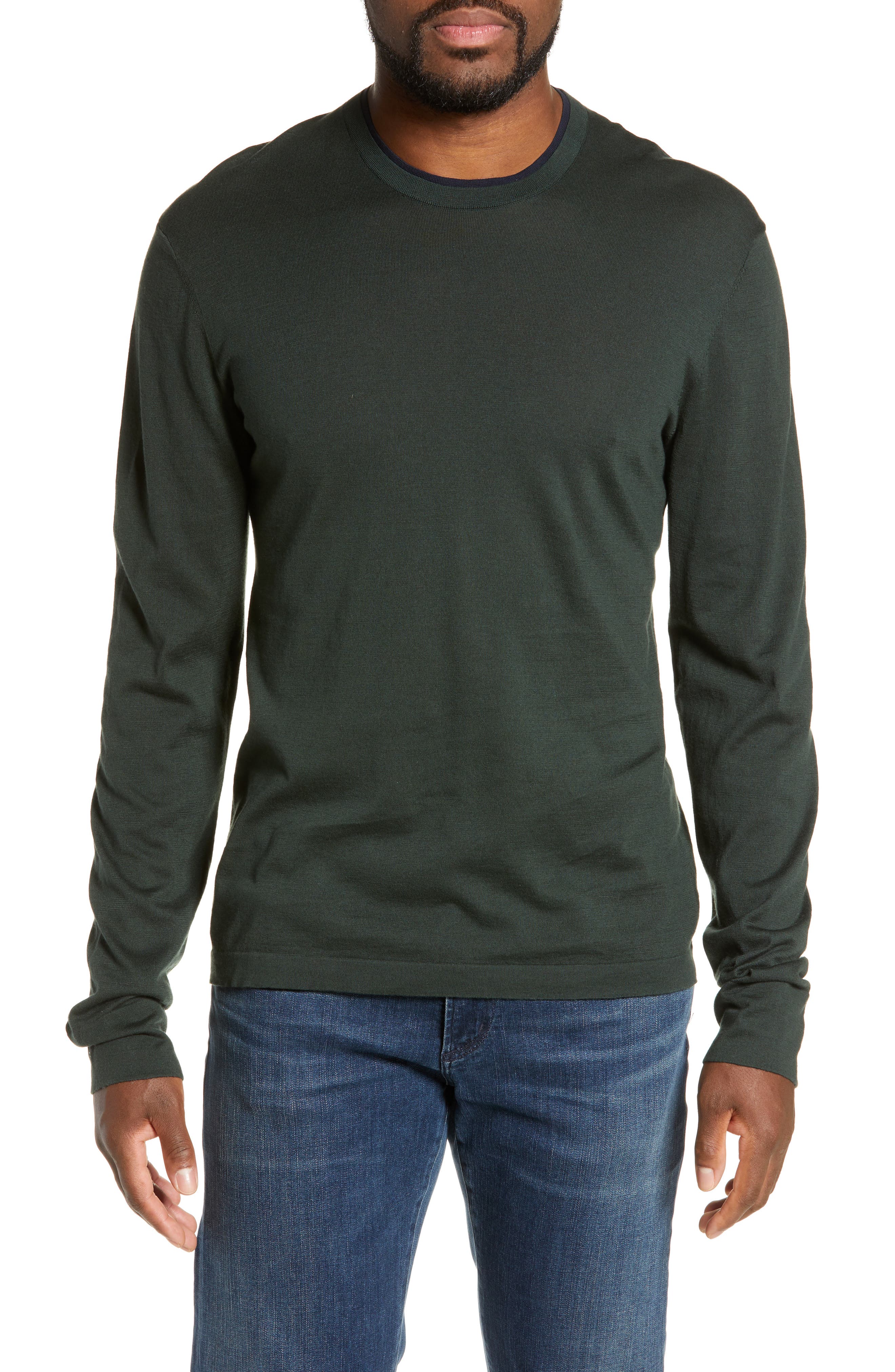 James Perse Slim Fit Cotton Crewneck Sweater, Green
