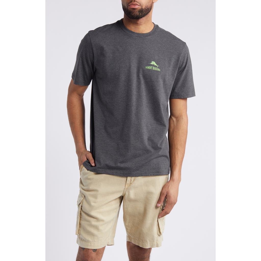 Tommy Bahama Pick Up Lime Graphic T-shirt In Coal Heather