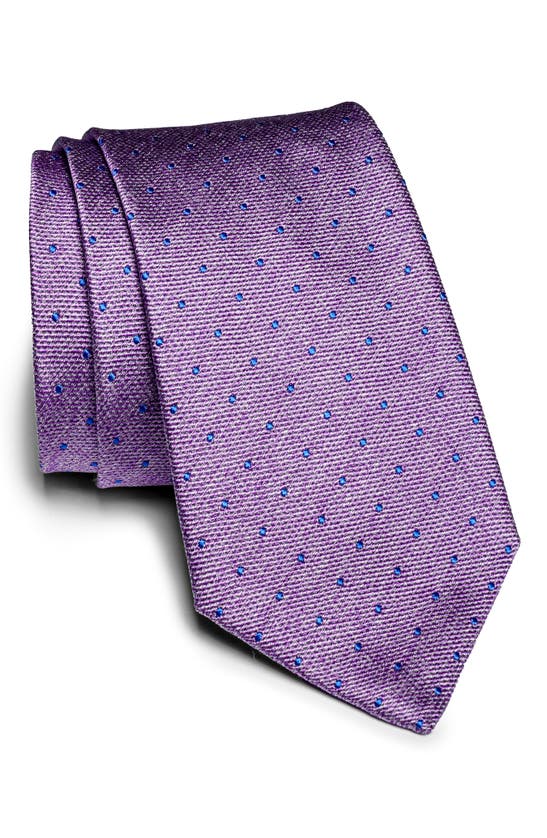 Jack Victor Metcalfe Neat Dot Silk Tie In Purple