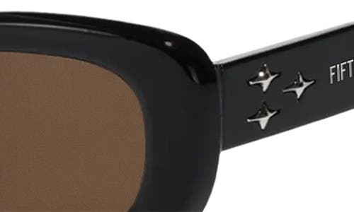 Fifth & Ninth Anya 51mm Rectangle Polarized Sunglasses In Black/brown
