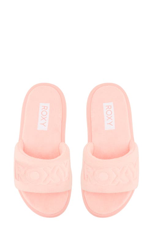 Shop Roxy Gelato French Terry Slide Sandal In Peach