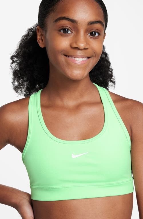 Shop Nike Kids' Dri-fit Racerback Sports Bra In Vapor Green/white
