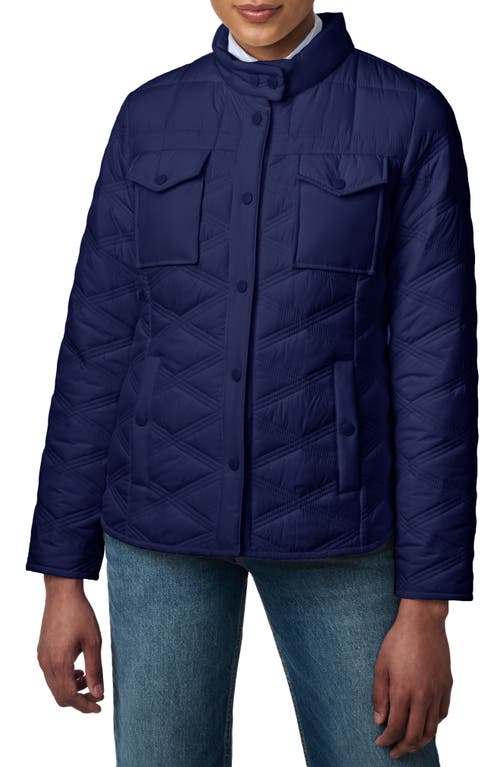 Bernardo Triple Stitch Diamond Quilted Recycled Polyester Jacket In Navy