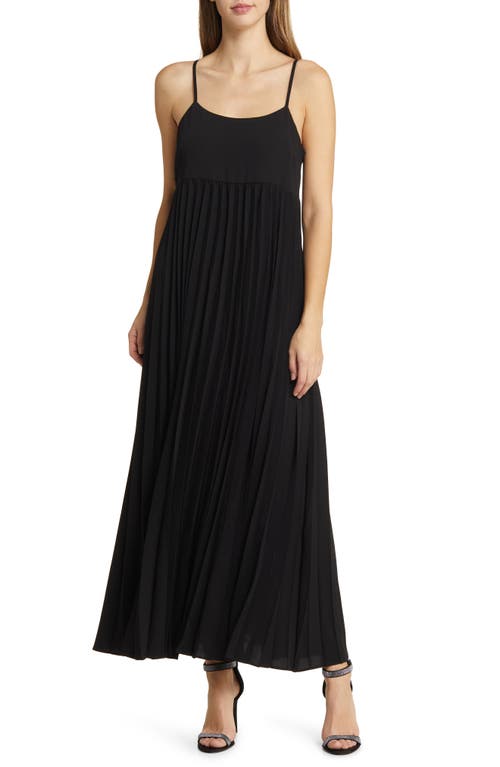 Nordstrom Pleated Maxi Dress Black at Nordstrom,