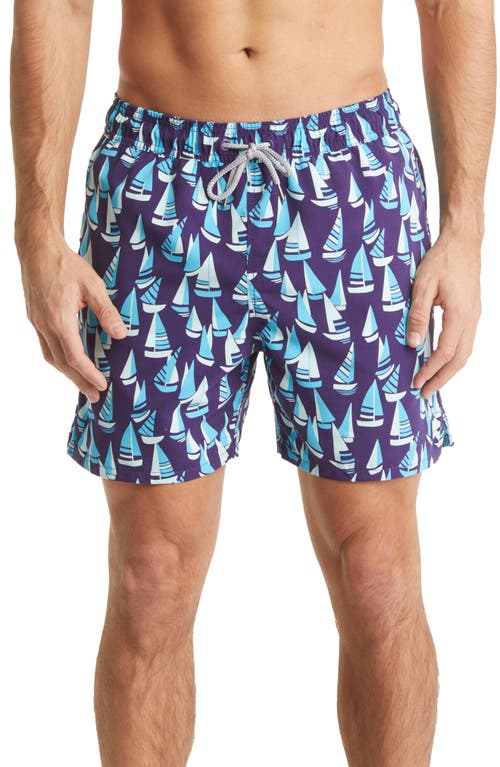 Tom & Teddy Quick Dry Swim Trunks Mulberry Blue at Nordstrom,