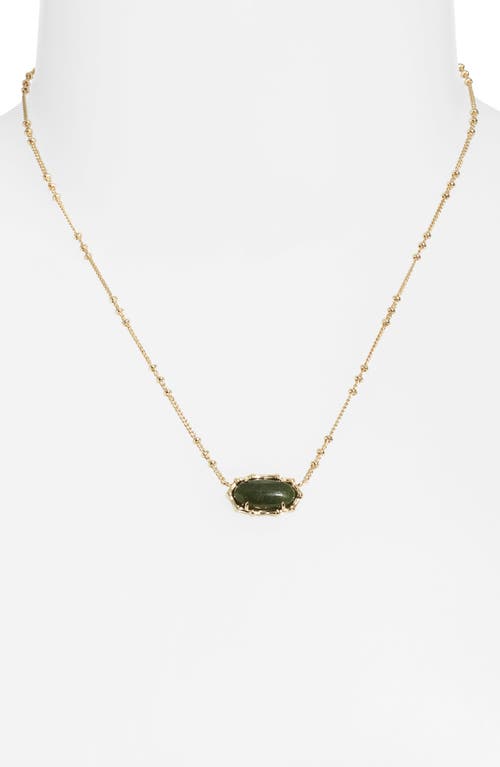 Shop Kendra Scott Elisa Bamboo Texture Pendant Necklace In Gold Sage Serpentine