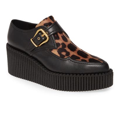 Stella Mccartney Buckle Wedge Loafer, Black