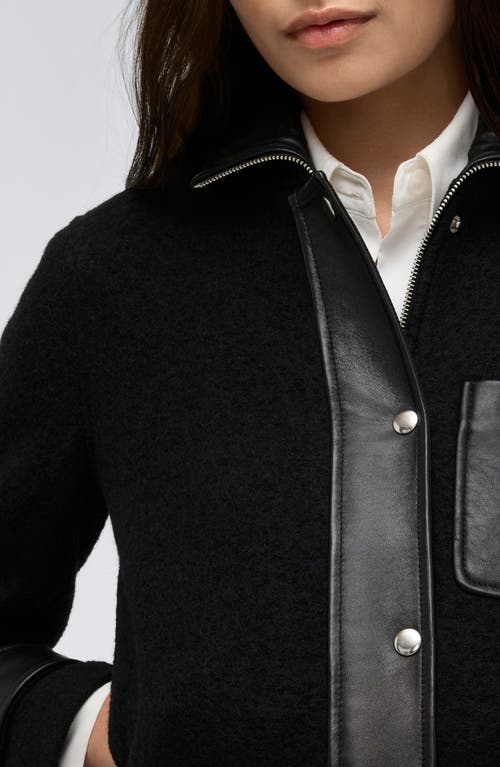 Kenneth Cole Wool Blend Crop Jacket In Black