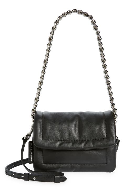 Marc Jacobs Pillow Mini Leather Shoulder Bag In Purple+grey