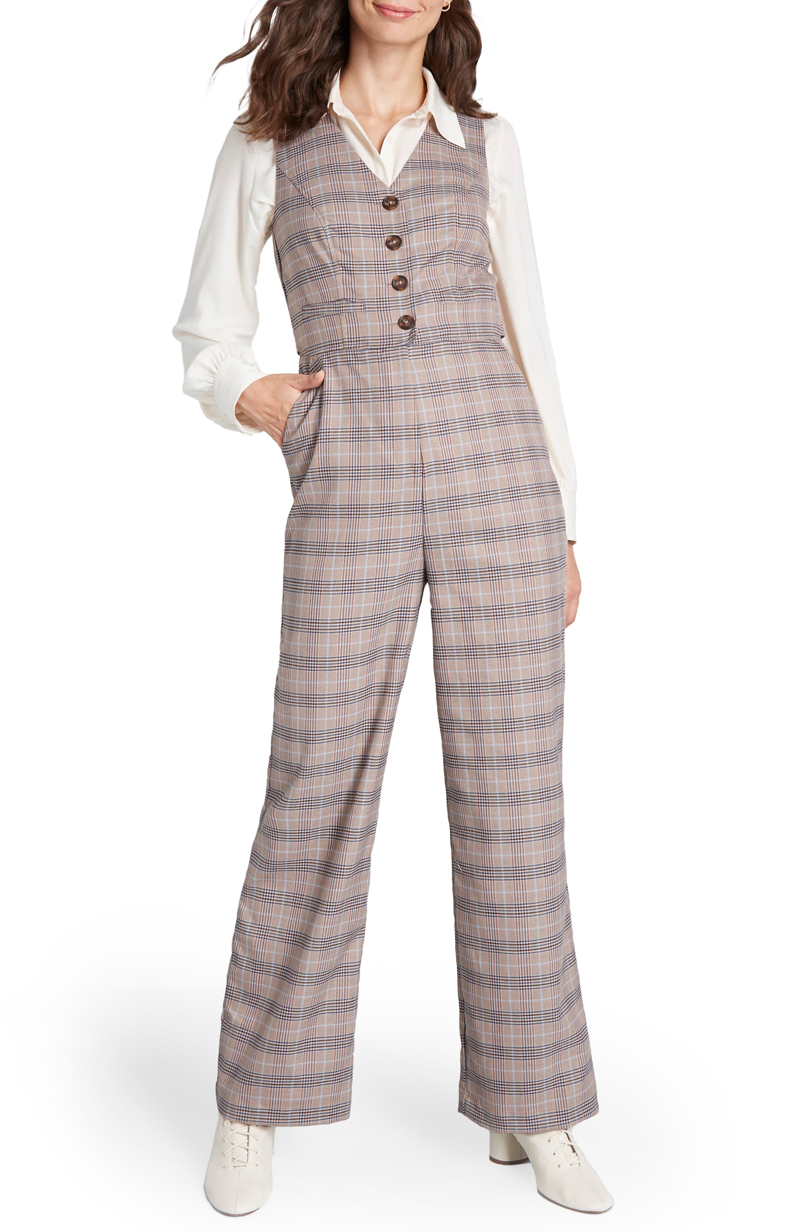 ModCloth Wide Leg Vest Jumpsuit (Regular & Plus Size) Nordstrom