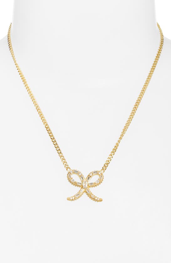 Shop Shymi Cubic Zirconia Ribbon Pendant Necklace In Gold