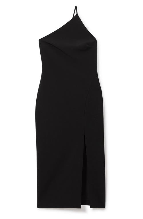 Shop Reiss Suri One-shoulder Midi Dress In Black