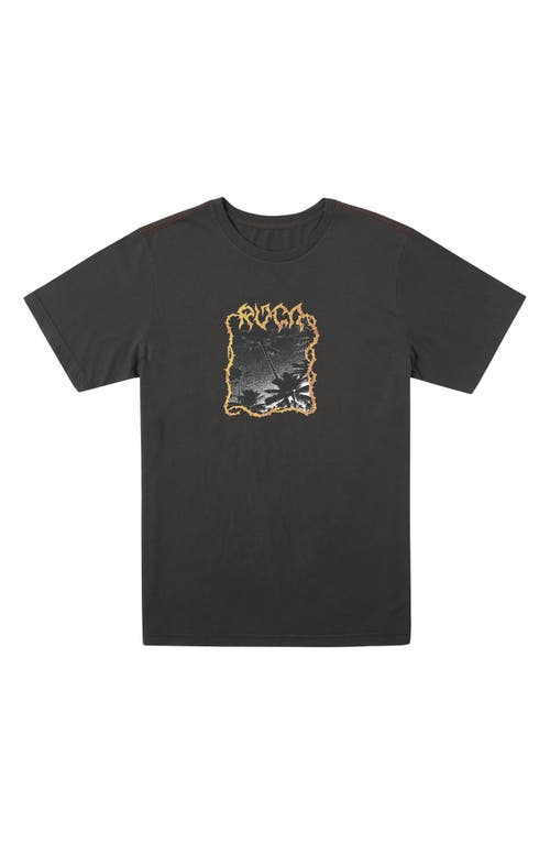 Shop Rvca Barbed Graphic T-shirt In Pirate Black