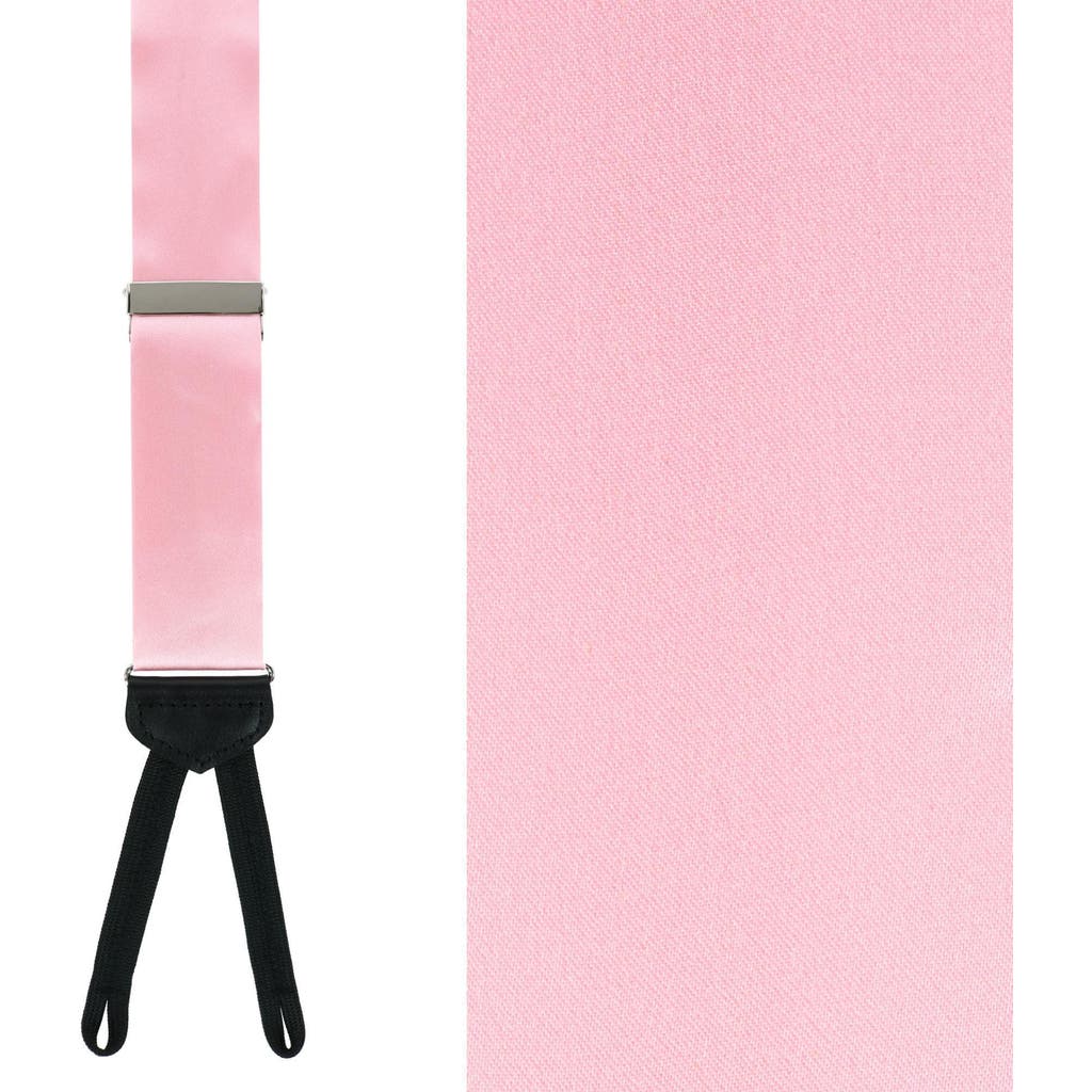 Trafalgar Big & Tall Sutton Solid Silk Formal End Suspenders In Pink
