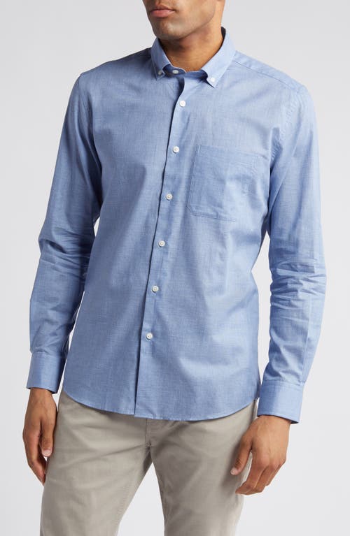 Heathered Chambray Button-Down Shirt in Dusk