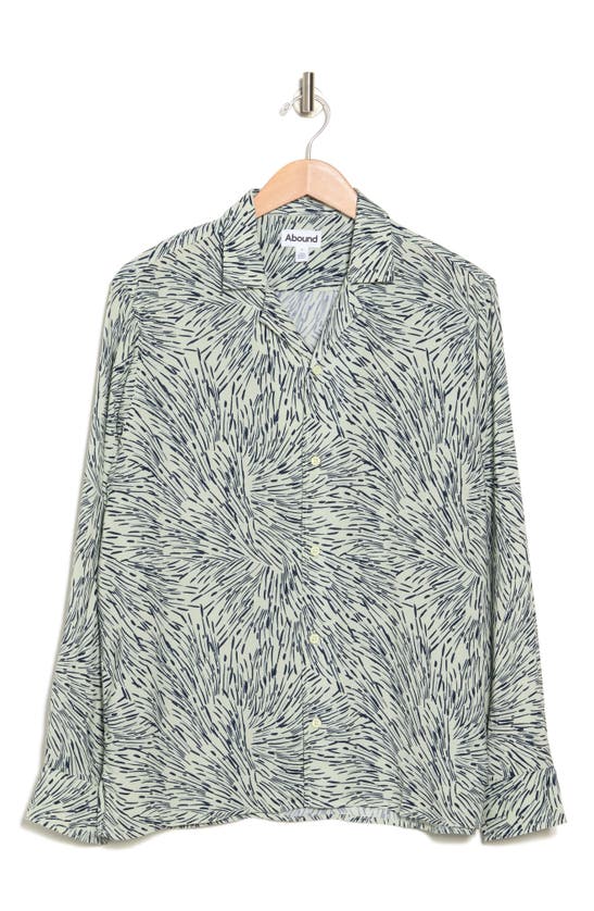 Abound Long Sleeve Camp Collar Shirt In Blue Glacier Animalesk