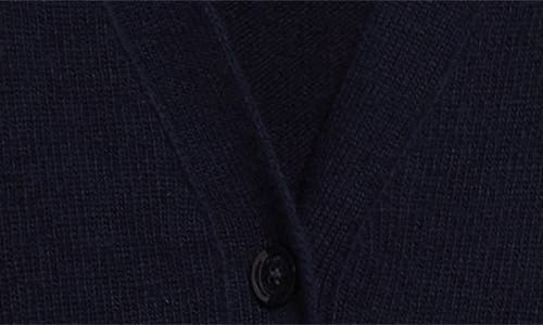 Shop Valentino Garavani Chain Detail Virgin Wool Cardigan In Navy