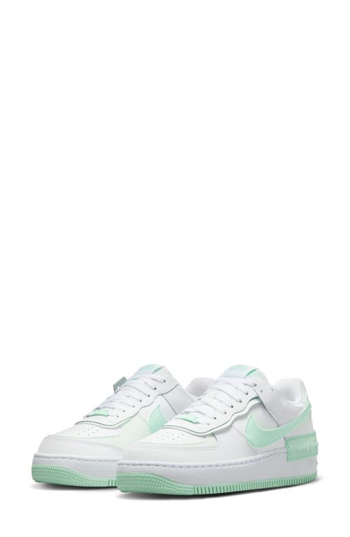 Nike Air Force 1 Shadow Sneaker White/Mint/Green at Nordstrom,