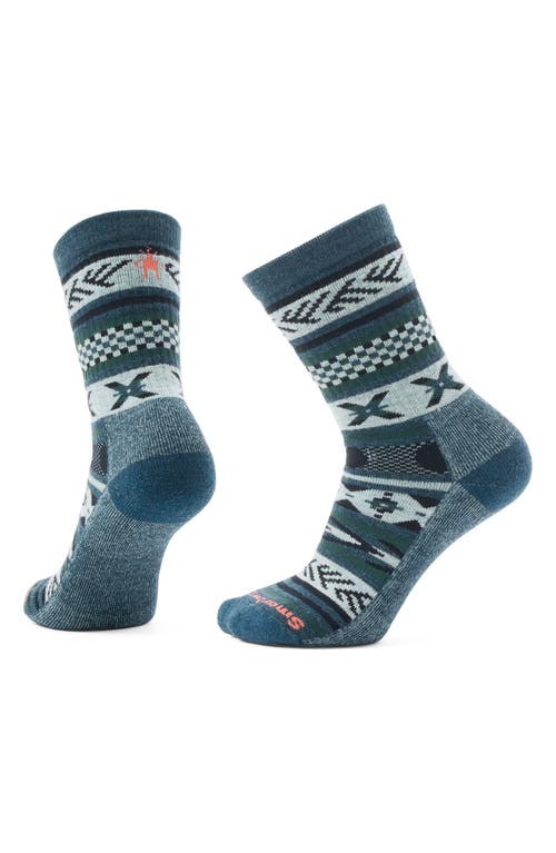 Smartwool Everyday Cabin Games Crew Socks In Twilight Blue