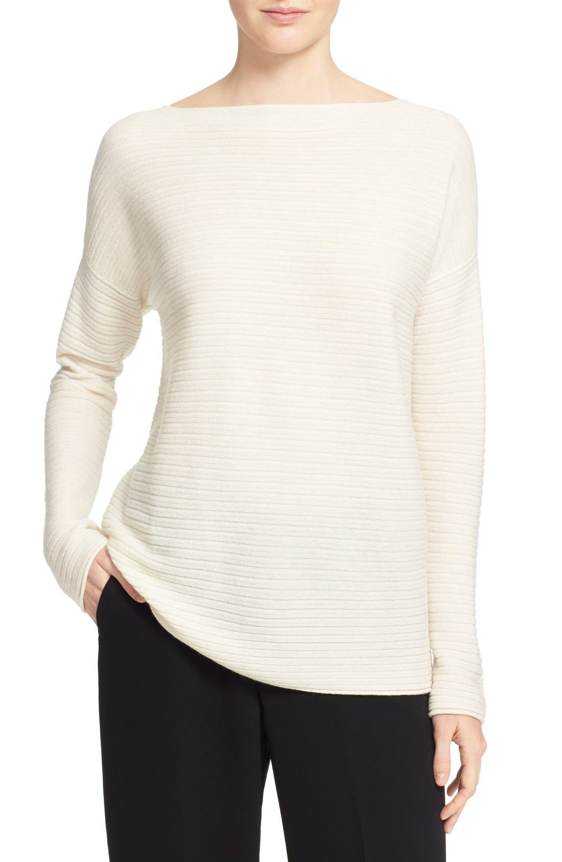 Vince Boatneck Horizontal Rib Cashmere Sweater | Nordstrom