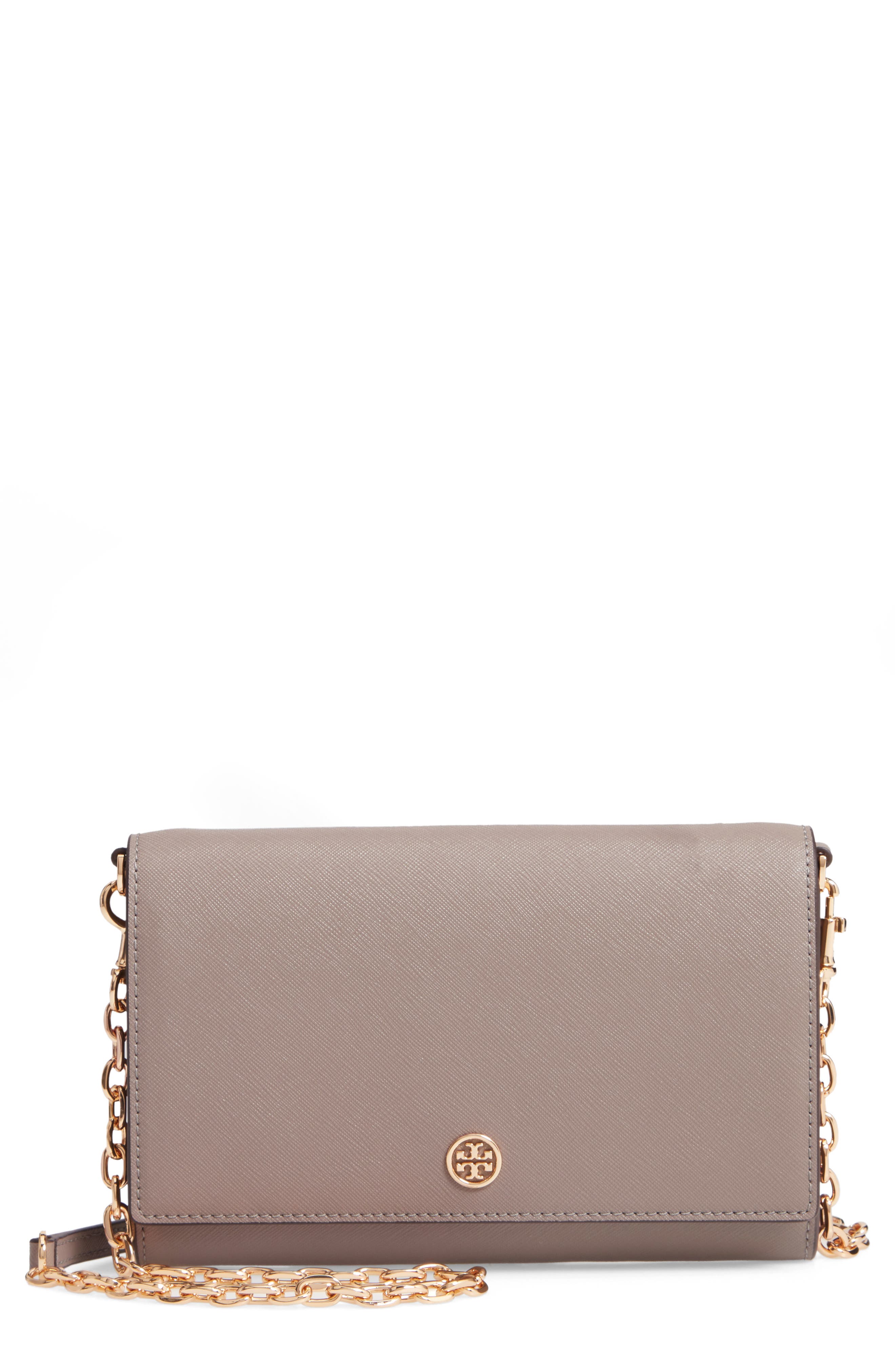 Tory Burch Robinson Leather Wallet on a Chain Nordstrom