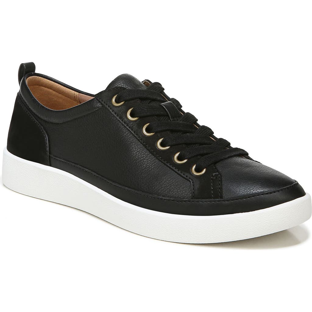 Vionic Winny Low Top Sneaker In Black Smooth