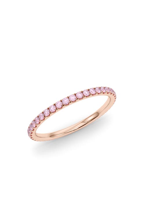 Petite Fancy Pink Lab Created Diamond Eternity Ring in 18K Rose Gold