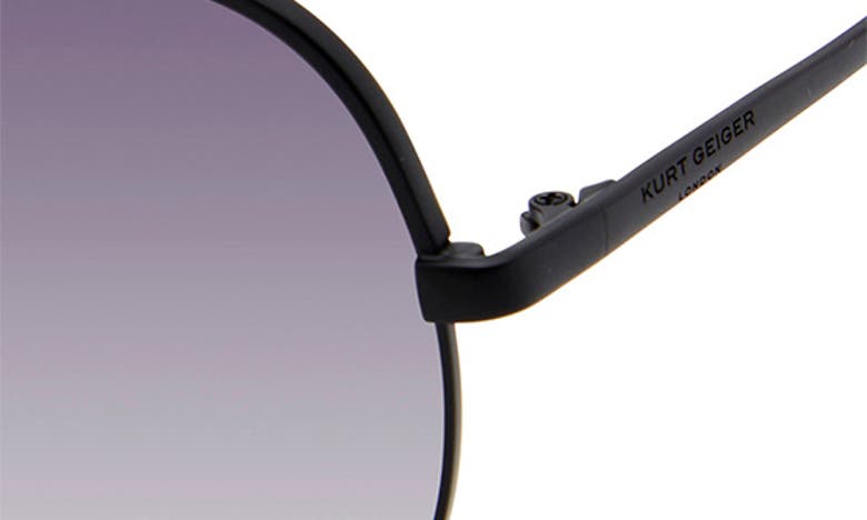 Shop Kurt Geiger 64mm Aviator Sunglasses In Black Crystal Green/ Smoke