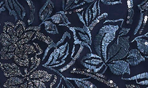 Maggy London Shirred Side Flutter Sleeve Midi Dress In Navy