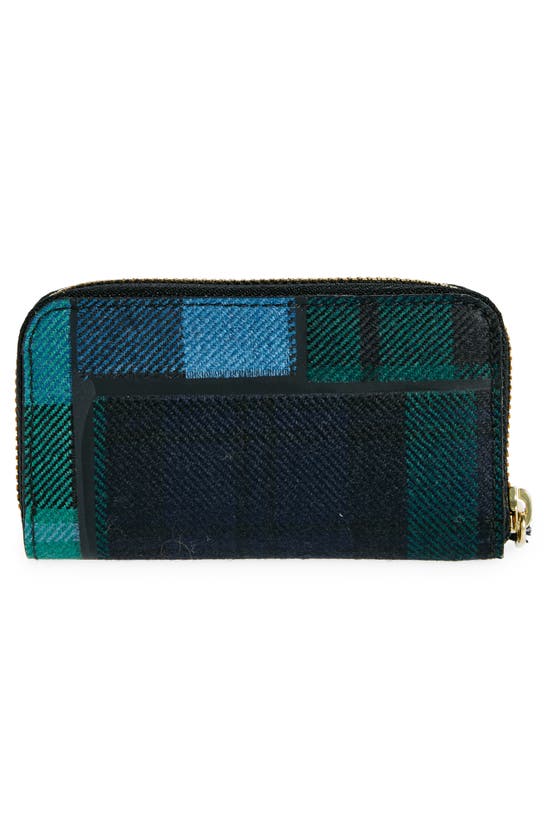 Comme Des Garçons Patchwork Tartan Zip Wallet In Green