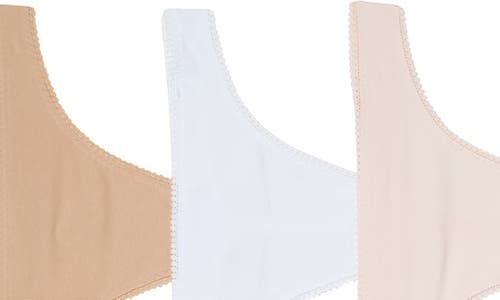 On Gossamer Cabana Cotton Blend Hip-g Thongs, Set Of 3 In Champagne/blush/white