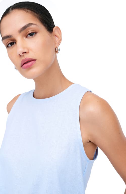 Shop Marcella Mckinley Sleeveless Linen & Cotton Top In Light Blue