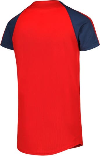 St. Louis Cardinals Stitches Button-Down Raglan Fashion Jersey - Red