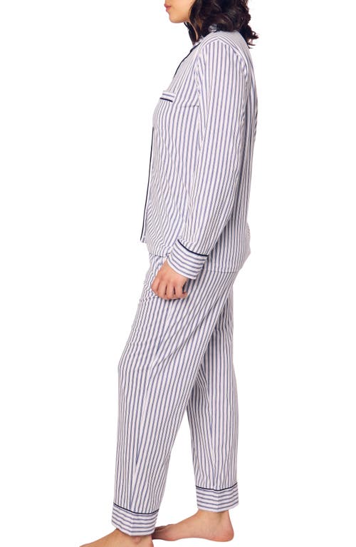 PETITE PLUME PETITE PLUME FRENCH TICKING STRIPE COTTON PAJAMAS 