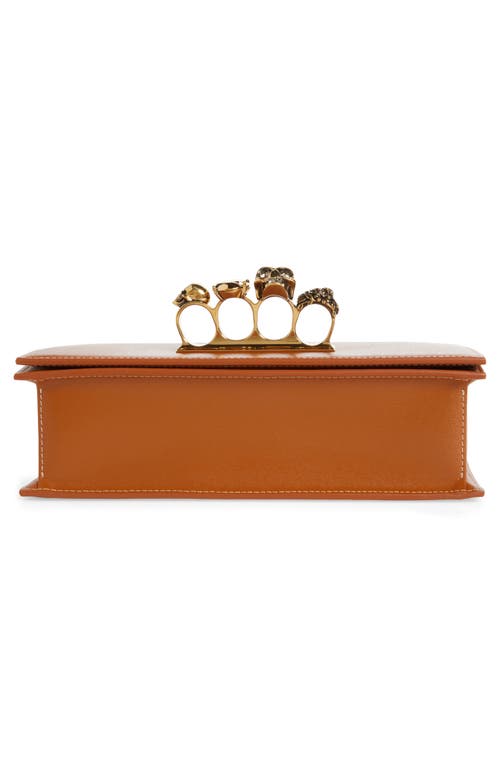 Shop Alexander Mcqueen Jewelled City Lux Leather Satchel In Caramel Tan