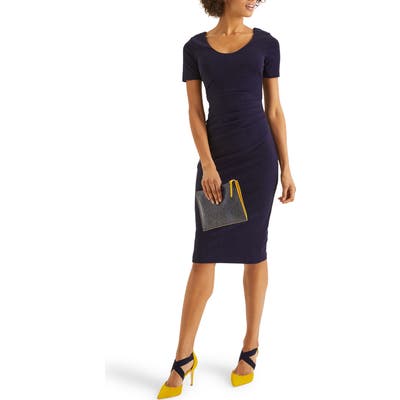 Boden Honor Ponte Sheath Dress, Blue