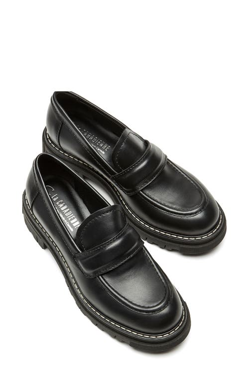 Shop La Canadienne Della Waterproof Lug Loafer In Black Leather