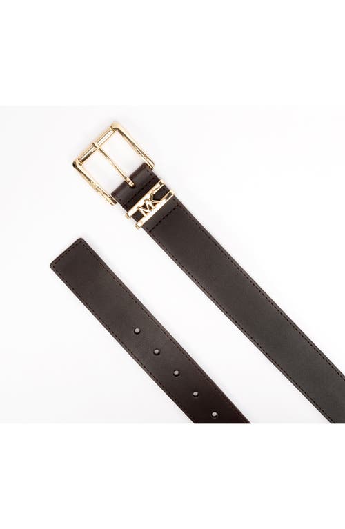 Michael Michael Kors Leather Belt In Chocolate