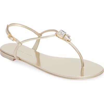 Giuseppe Zanotti Crystal Embellished Thong Sandal, Size - (Nordstrom Exclusive)