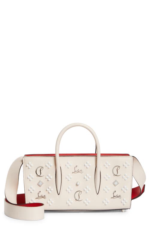 Christian Louboutin Paloma Loubinthesky Stud Calfskin Baguette Bag In F609 Leche/multi