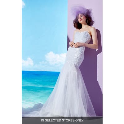 Ines By Ines Di Santo Alexi Strapless Mermaid Gown, Size IN STORE ONLY - Blue